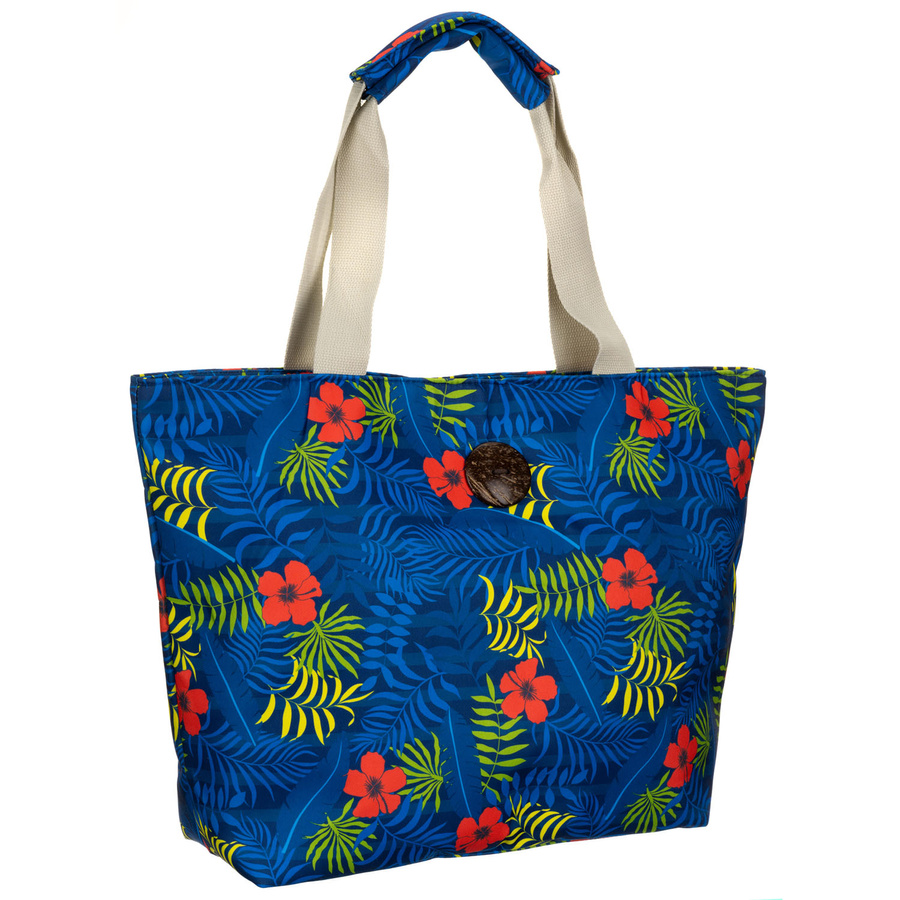 Geräumige Damenhandtasche mit Blumenmuster, an bequemen Griffen hängend – Bild 2