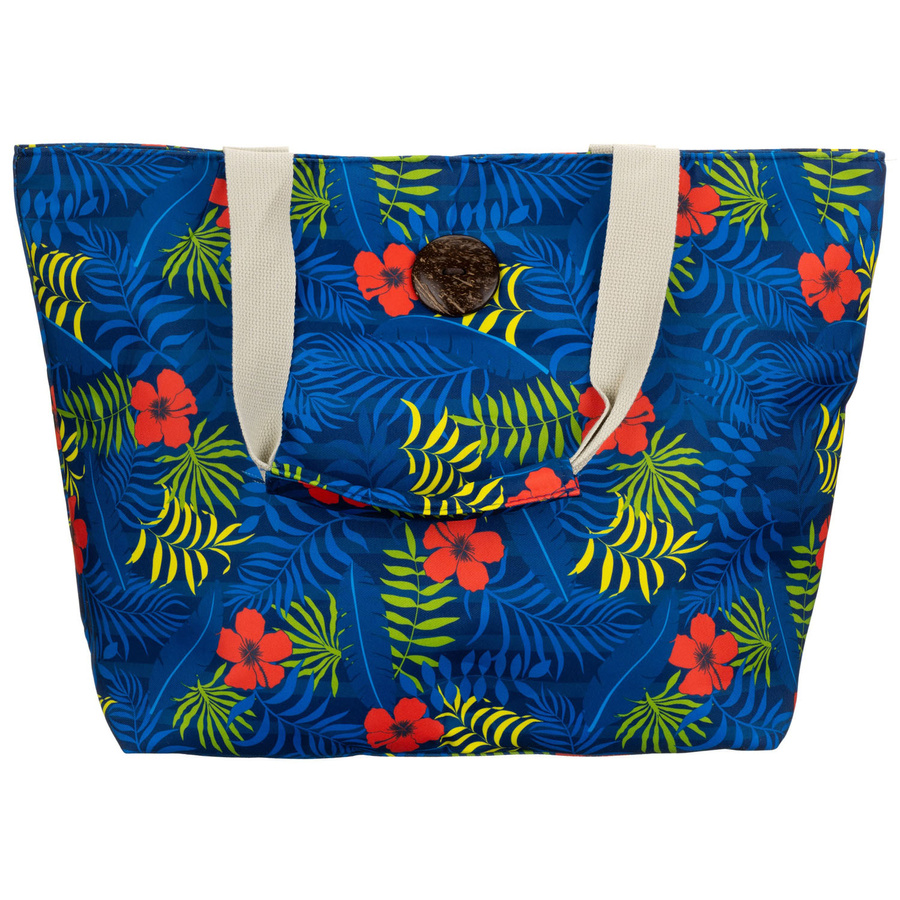 Geräumige Damenhandtasche mit Blumenmuster, an bequemen Griffen hängend – Bild 3