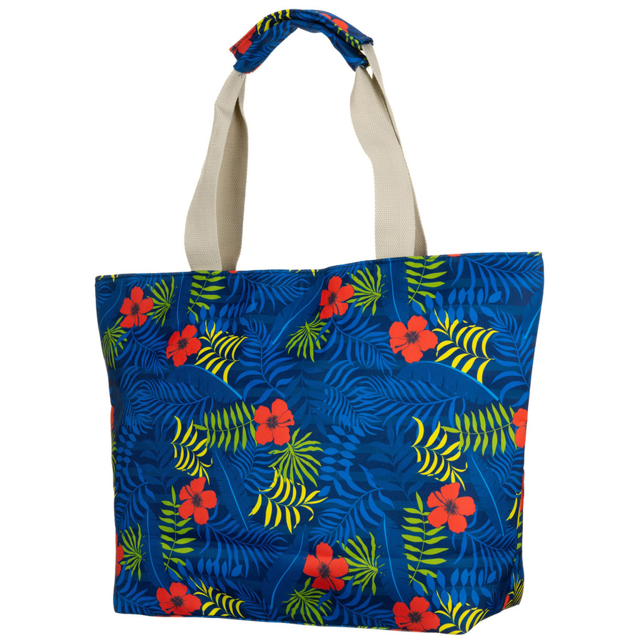 Geräumige Damenhandtasche mit Blumenmuster, an bequemen Griffen hängend – Bild 4