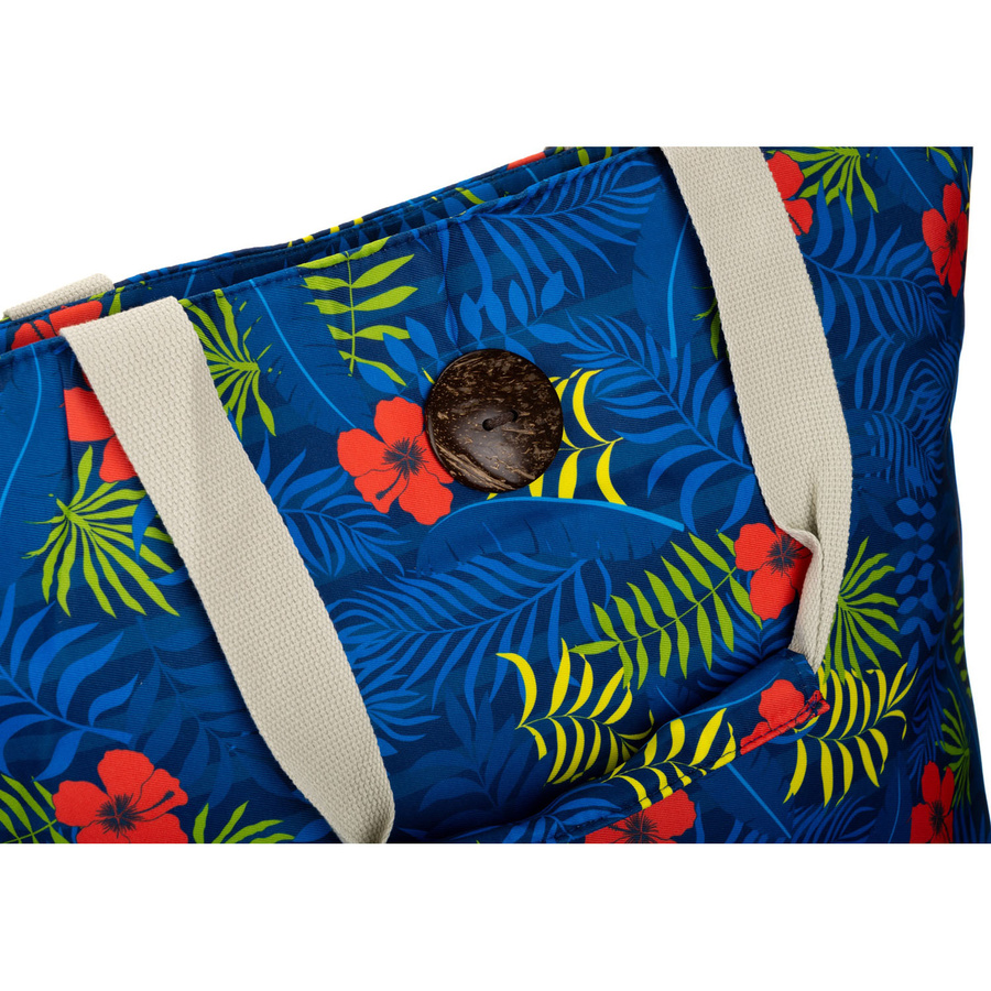 Geräumige Damenhandtasche mit Blumenmuster, an bequemen Griffen hängend – Bild 5