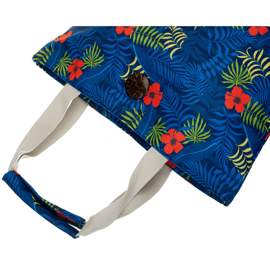 Geräumige Damenhandtasche mit Blumenmuster, an bequemen Griffen hängend – Bild 8