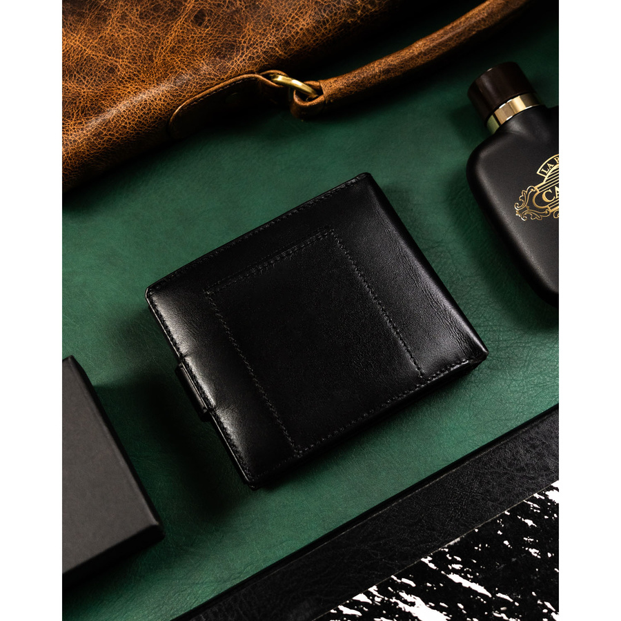 Geschenkset: Herren-Geldbörse aus Leder in schwarzer Farbe und Gürtel aus Echtleder - Peterson – Bild 11