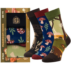 Set Herrensocken in Größe 38-44 mit Wald- und Pilzmuster – Peterson