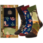Set Herrensocken in Größe 38-44 mit Wald- und Pilzmuster - Peterson