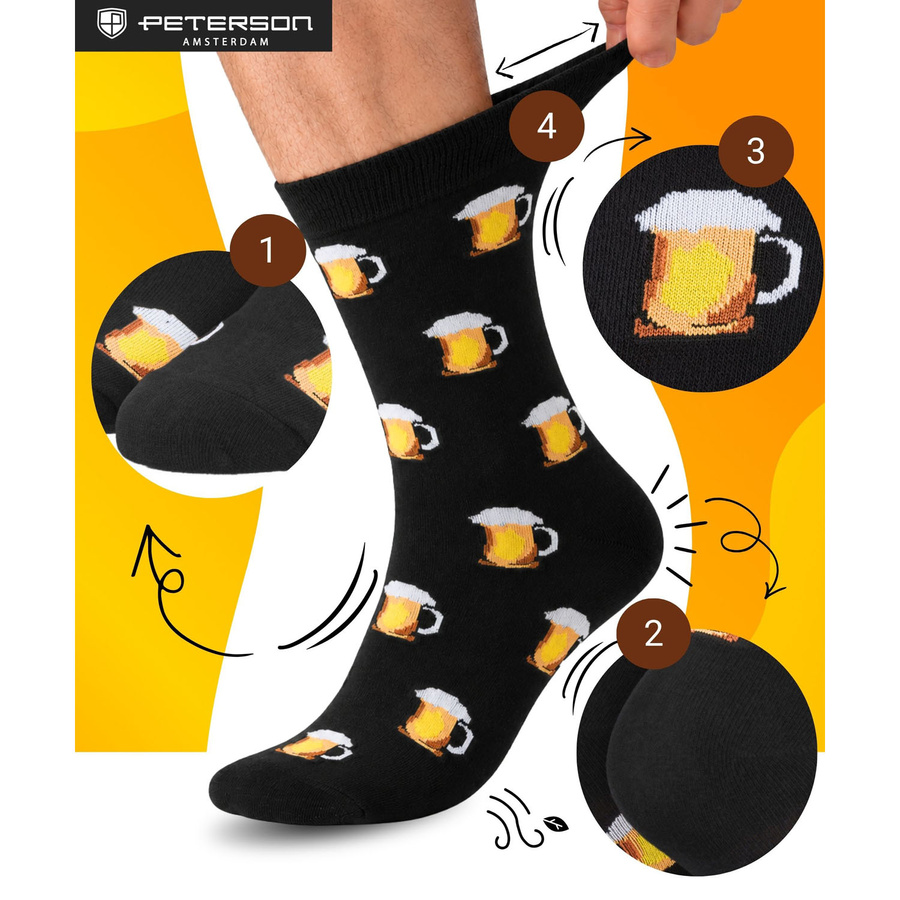Herren-Socken in Größe 38-44 mit Biermotiv - Peterson – Bild 13