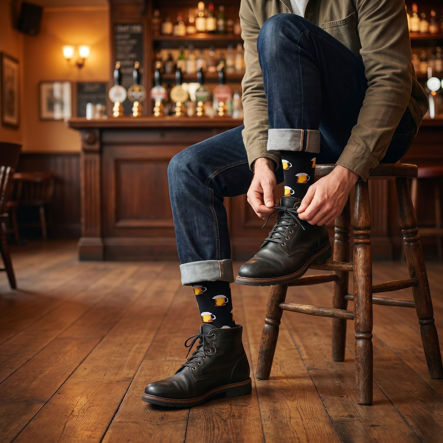 Herren-Socken in Größe 38-44 mit Biermotiv - Peterson – Bild 2