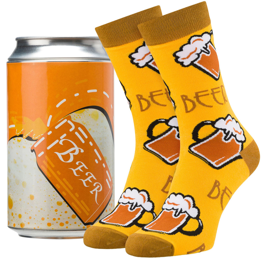 Herren-Socken in der Dose, Größe 38-44, mit Party-Biermotiv - Peterson