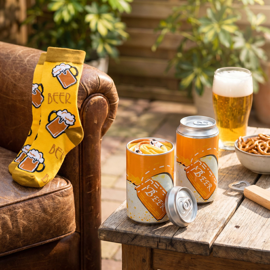 Herren-Socken in der Dose, Größe 38-44, mit Party-Biermotiv - Peterson – Bild 14
