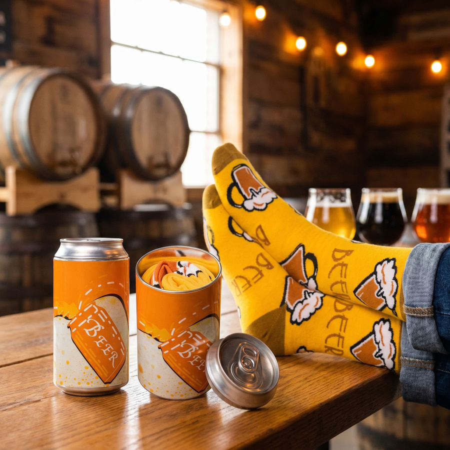 Herren-Socken in der Dose, Größe 38-44, mit Party-Biermotiv - Peterson – Bild 10