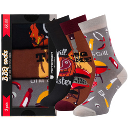 Mehrfarbiges Set von Herrensocken in Größe 38-44 mit Grillmotiv – Peterson