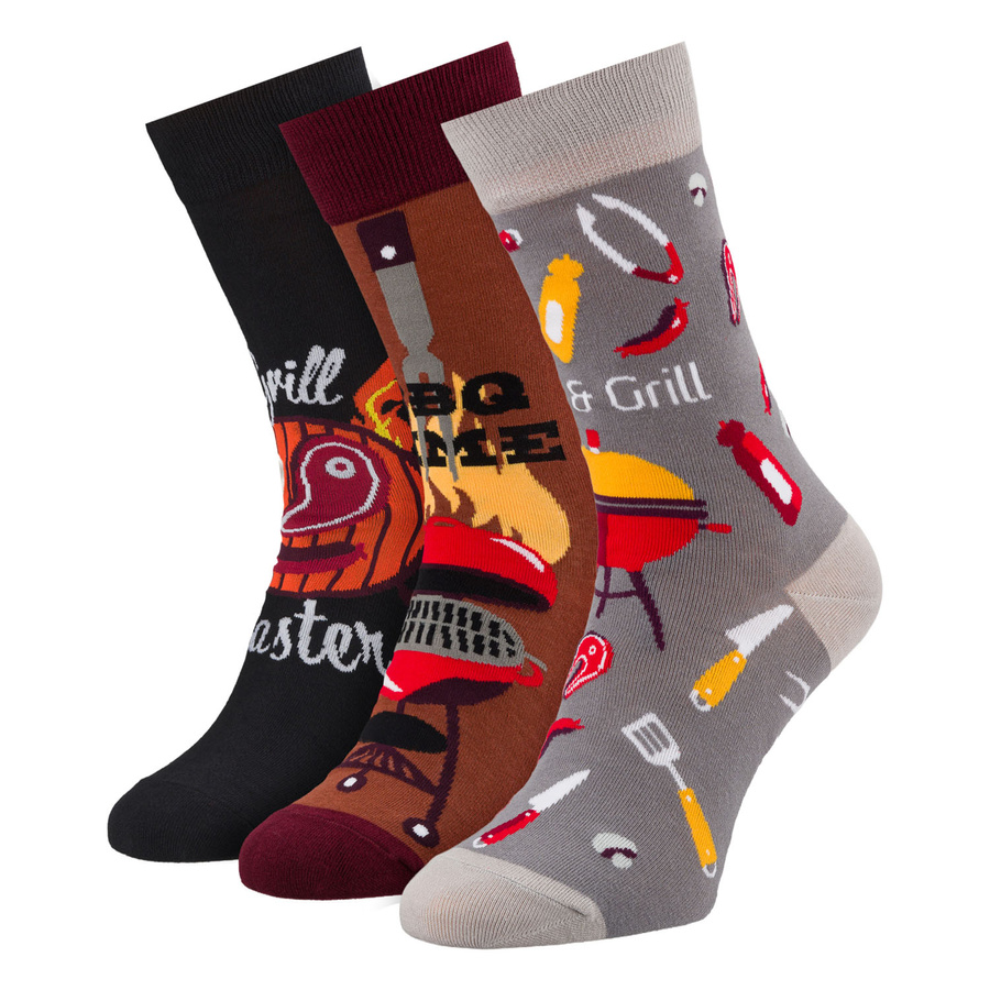 Mehrfarbiges Set von Herrensocken in Größe 38-44 mit Grillmotiv - Peterson – Bild 5