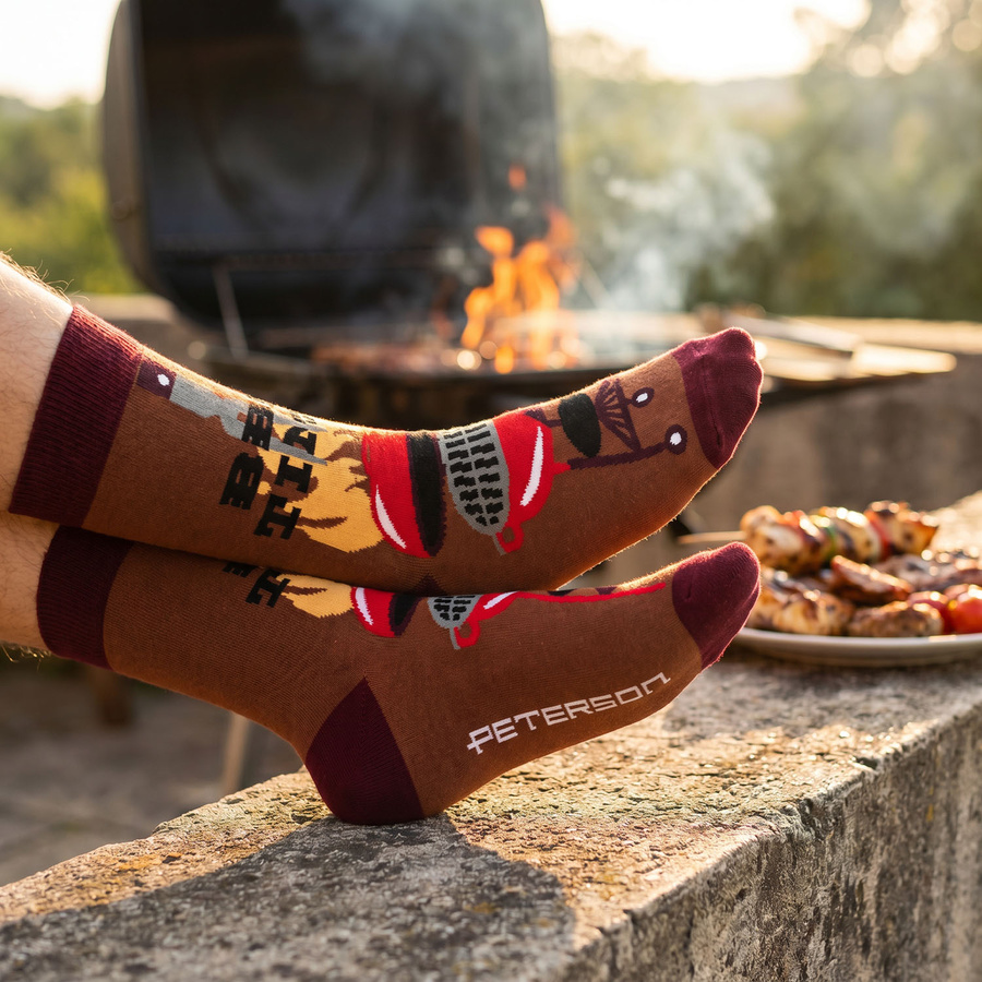 Mehrfarbiges Set von Herrensocken in Größe 38-44 mit Grillmotiv - Peterson – Bild 11