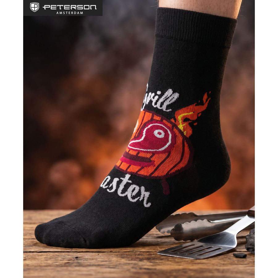 Mehrfarbiges Set von Herrensocken in Größe 38-44 mit Grillmotiv - Peterson – Bild 14