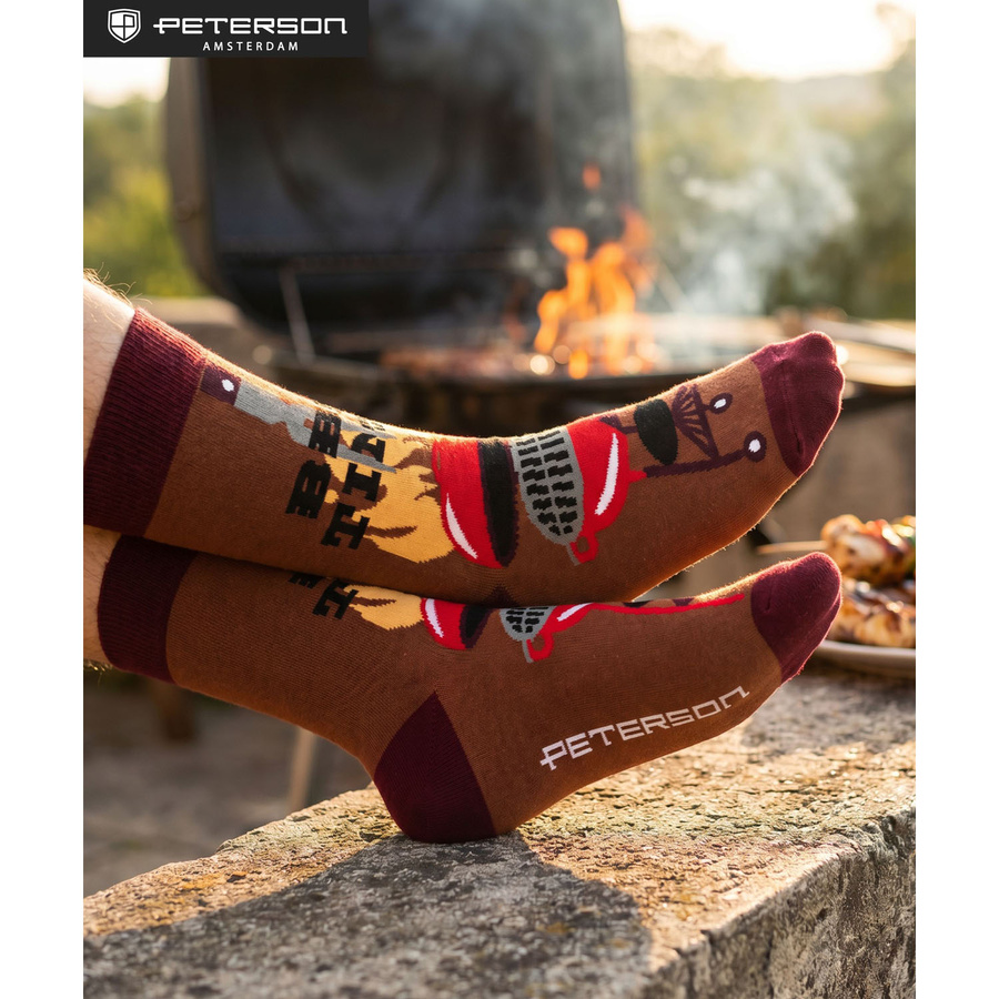 Mehrfarbiges Set von Herrensocken in Größe 38-44 mit Grillmotiv - Peterson – Bild 33