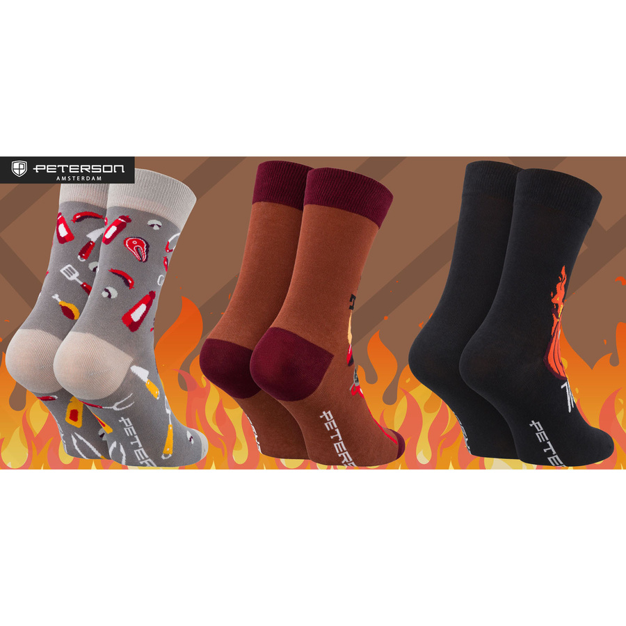 Mehrfarbiges Set von Herrensocken in Größe 38-44 mit Grillmotiv - Peterson – Bild 23