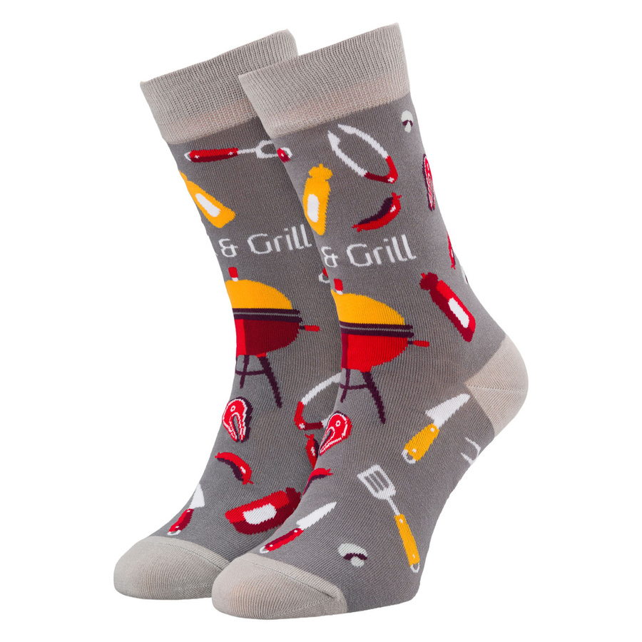 Mehrfarbiges Set von Herrensocken in Größe 38-44 mit Grillmotiv - Peterson – Bild 9