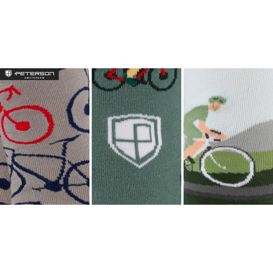 Mehrfarbiges Set von Herrensocken in Größe 38-44, ideal für Radfahrer - Peterson – Bild 24