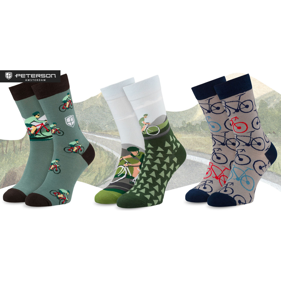 Mehrfarbiges Set von Herrensocken in Größe 38-44, ideal für Radfahrer - Peterson – Bild 10