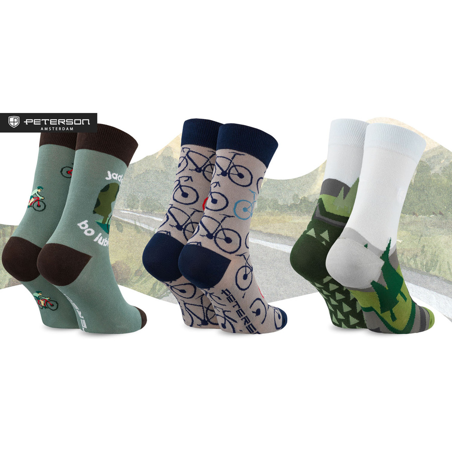 Mehrfarbiges Set von Herrensocken in Größe 38-44, ideal für Radfahrer - Peterson – Bild 12