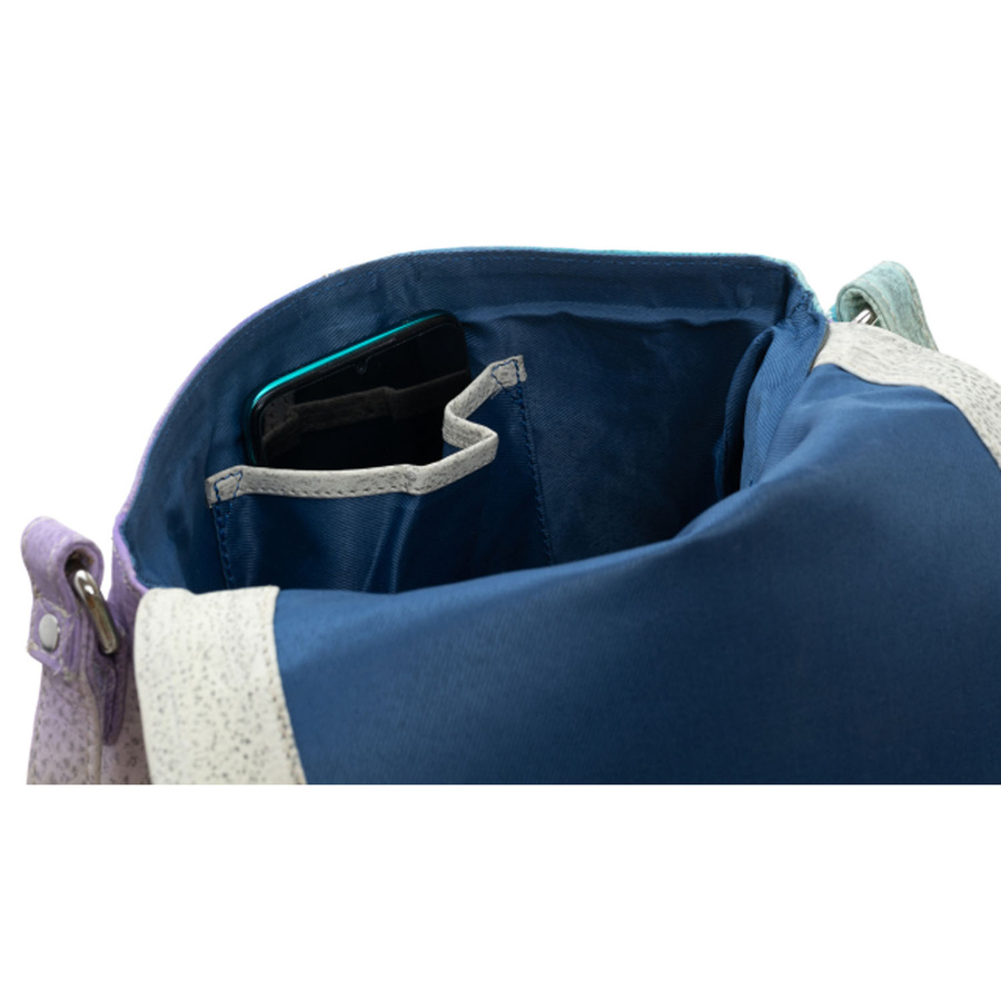 Handtasche aus Echtleder mit handbemaltem Muster, verschließbar mit Magnetverschluss – Bild 5