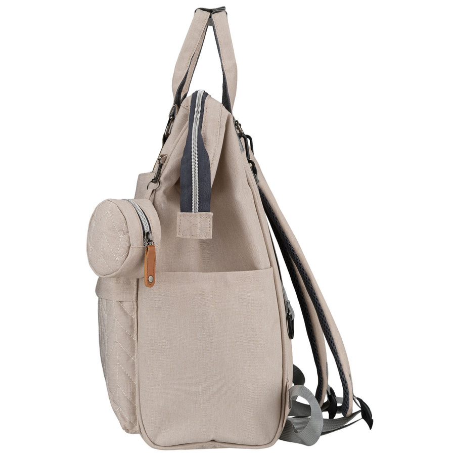 Praktischer, beiger Rucksack für die Mutter aus Polyester, mit Reißverschluss - Peterson – Bild 6