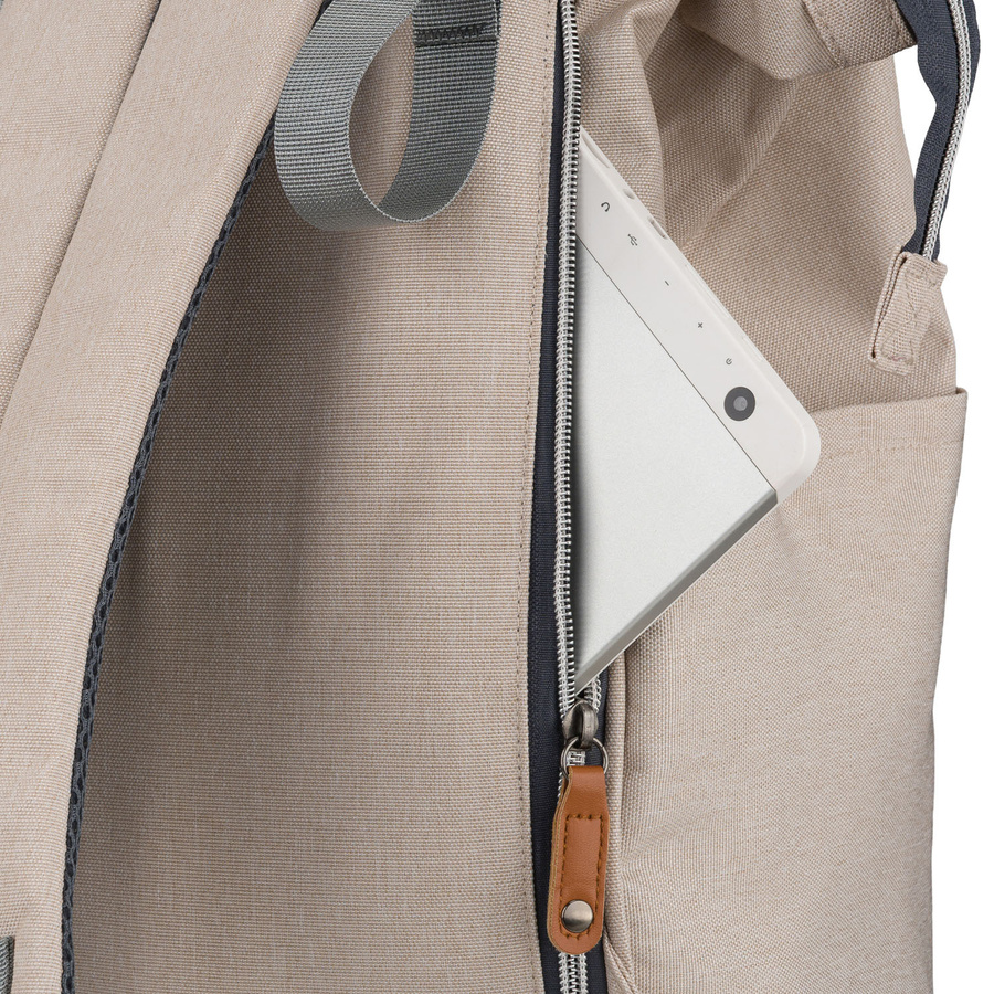 Praktischer, beiger Rucksack für die Mutter aus Polyester, mit Reißverschluss - Peterson – Bild 20