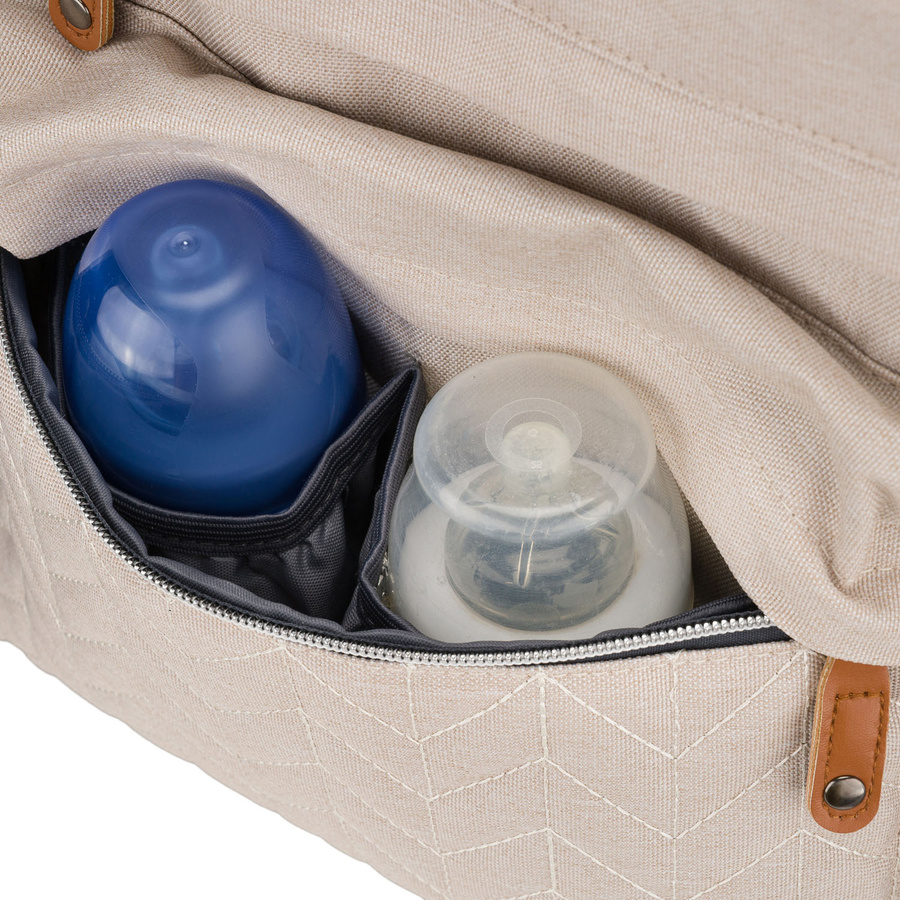 Praktischer, beiger Rucksack für die Mutter aus Polyester, mit Reißverschluss - Peterson – Bild 12