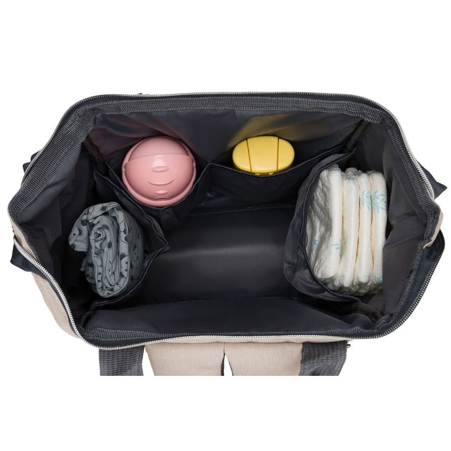 Praktischer, beiger Rucksack für die Mutter aus Polyester, mit Reißverschluss - Peterson – Bild 9