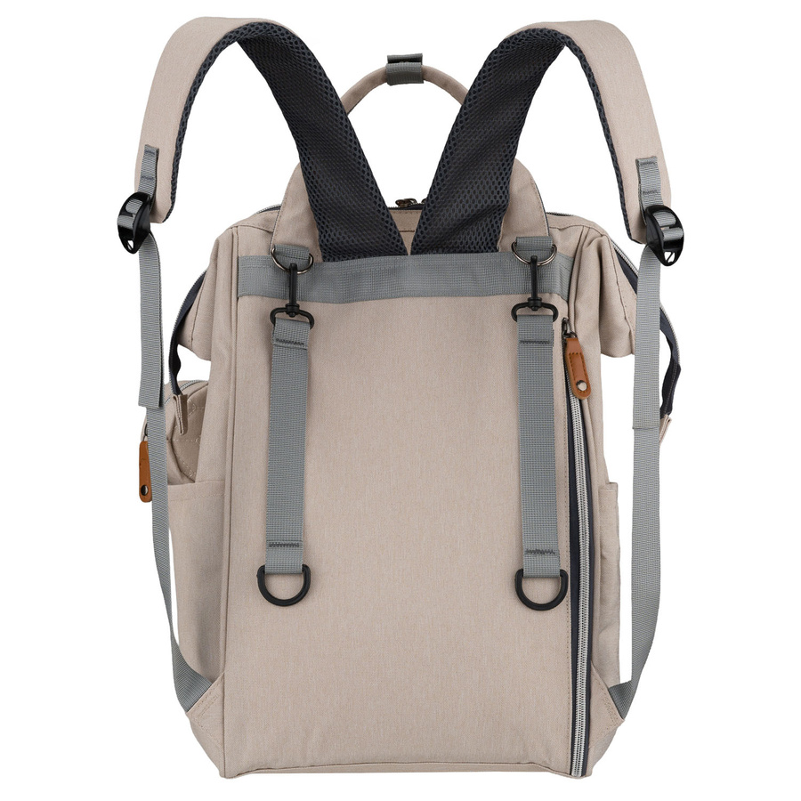 Praktischer, beiger Rucksack für die Mutter aus Polyester, mit Reißverschluss - Peterson – Bild 7
