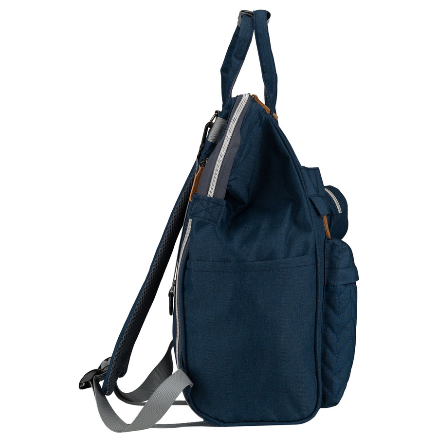 Dunkelblauer Rucksack für Mama aus Polyester, mit Reißverschluss, zweiteilig - Peterson – Bild 5