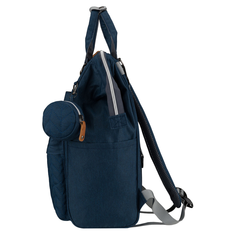 Dunkelblauer Rucksack für Mama aus Polyester, mit Reißverschluss, zweiteilig - Peterson – Bild 6