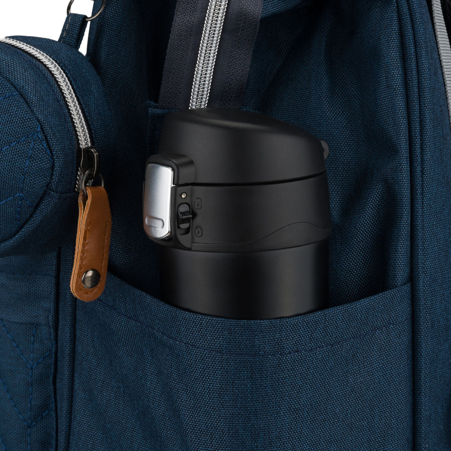 Dunkelblauer Rucksack für Mama aus Polyester, mit Reißverschluss, zweiteilig - Peterson – Bild 19