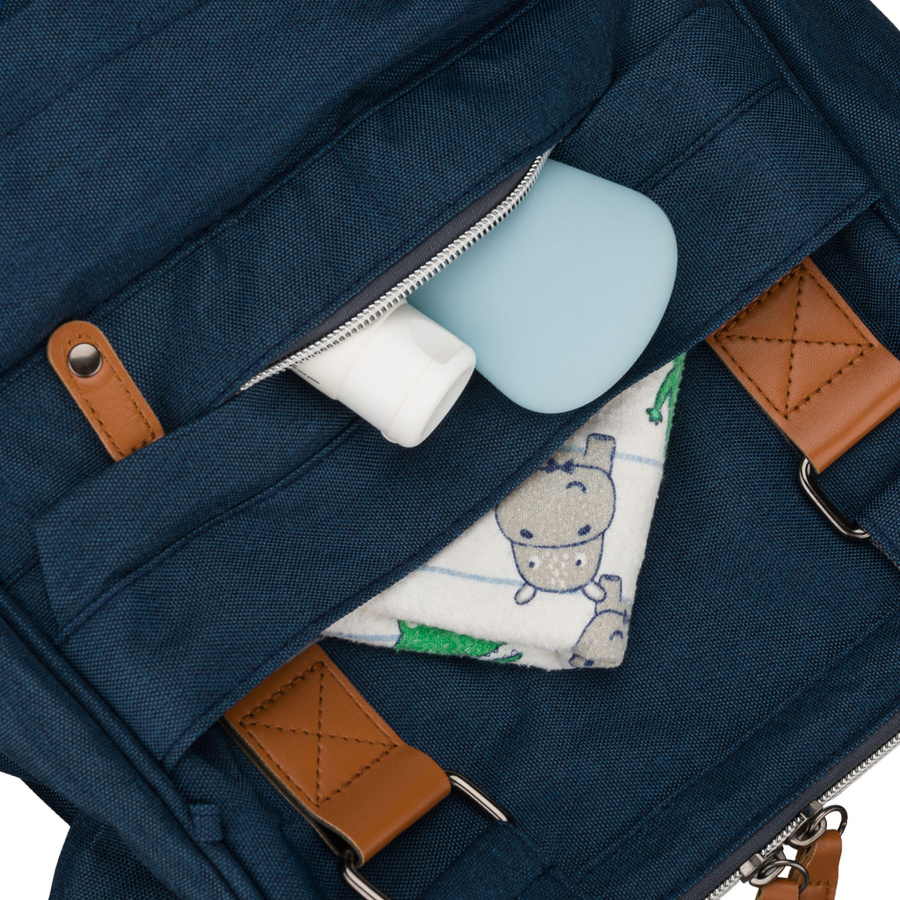 Dunkelblauer Rucksack für Mama aus Polyester, mit Reißverschluss, zweiteilig - Peterson – Bild 13