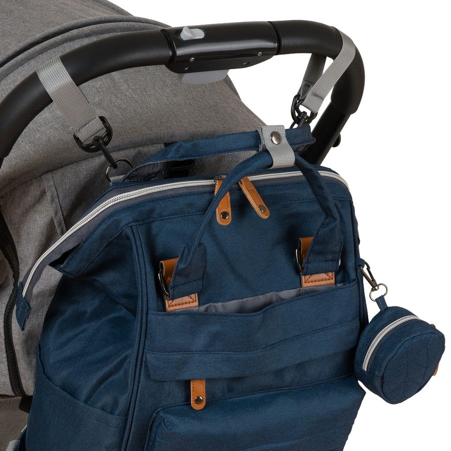 Dunkelblauer Rucksack für Mama aus Polyester, mit Reißverschluss, zweiteilig - Peterson – Bild 8