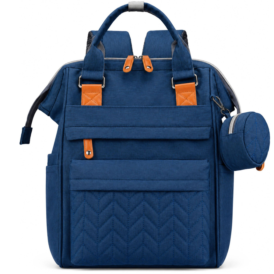 Dunkelblauer Rucksack für Mama aus Polyester, mit Reißverschluss, zweiteilig - Peterson – Bild 3