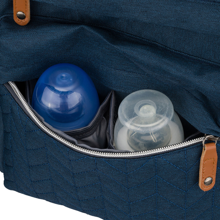 Dunkelblauer Rucksack für Mama aus Polyester, mit Reißverschluss, zweiteilig - Peterson – Bild 12