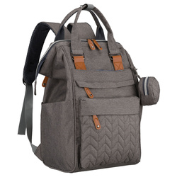 Grauer Rucksack für Mama aus Polyester, mit Reißverschluss, zweiteilig – Peterson