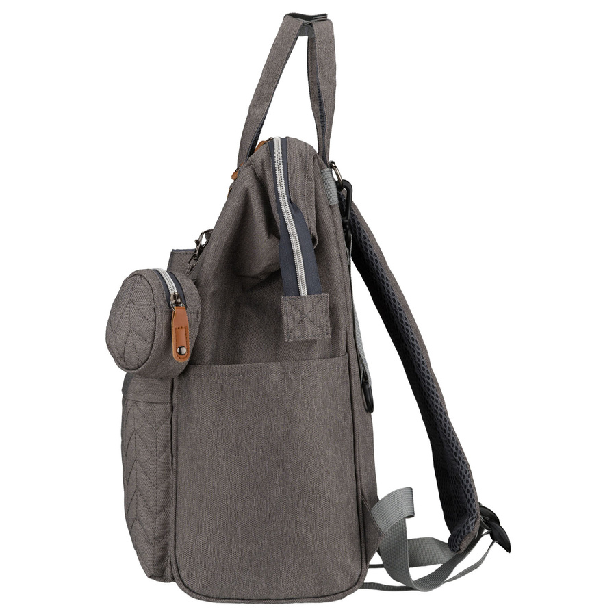 Grauer Rucksack für Mama aus Polyester, mit Reißverschluss, zweiteilig - Peterson – Bild 6