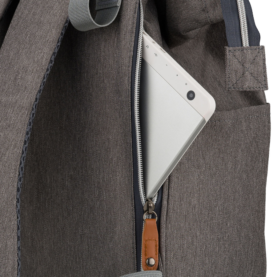 Grauer Rucksack für Mama aus Polyester, mit Reißverschluss, zweiteilig - Peterson – Bild 20