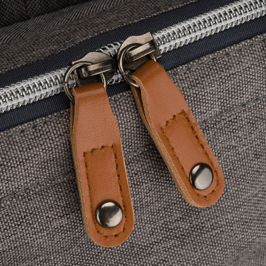 Grauer Rucksack für Mama aus Polyester, mit Reißverschluss, zweiteilig - Peterson – Bild 16