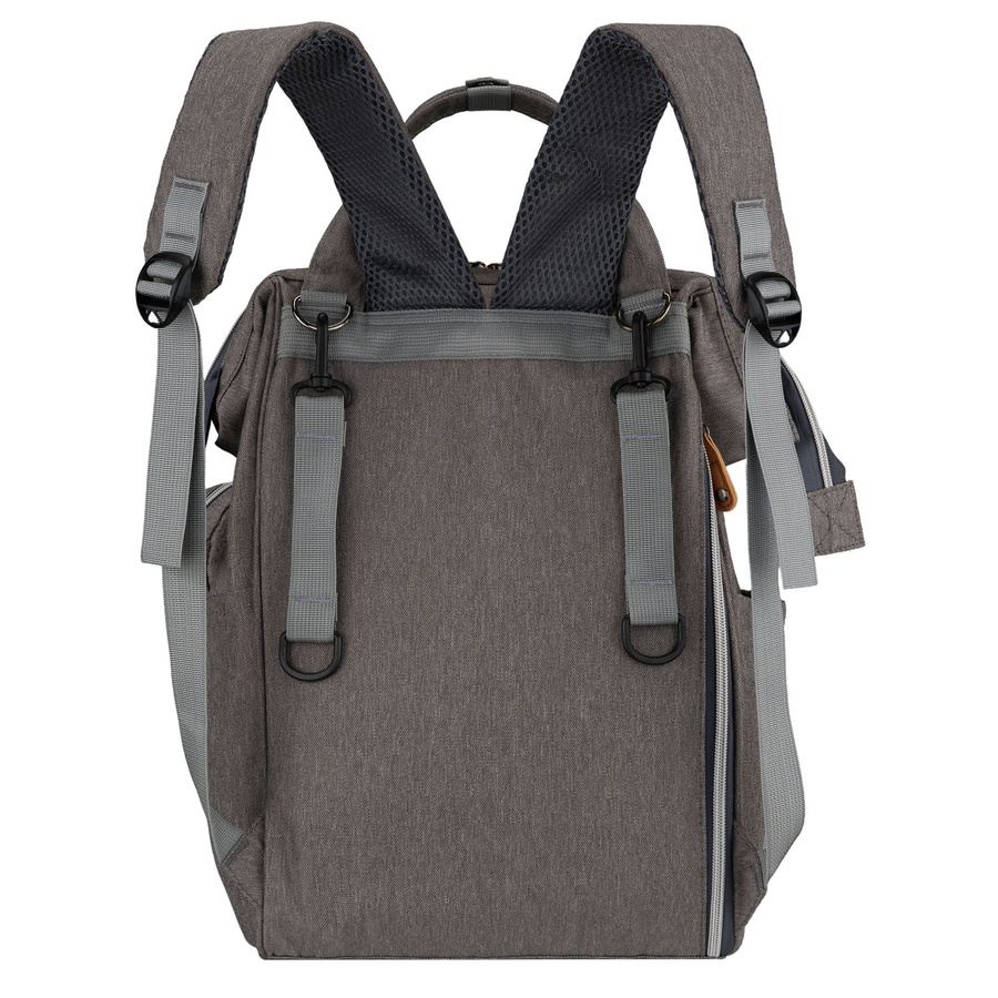 Grauer Rucksack für Mama aus Polyester, mit Reißverschluss, zweiteilig - Peterson – Bild 8