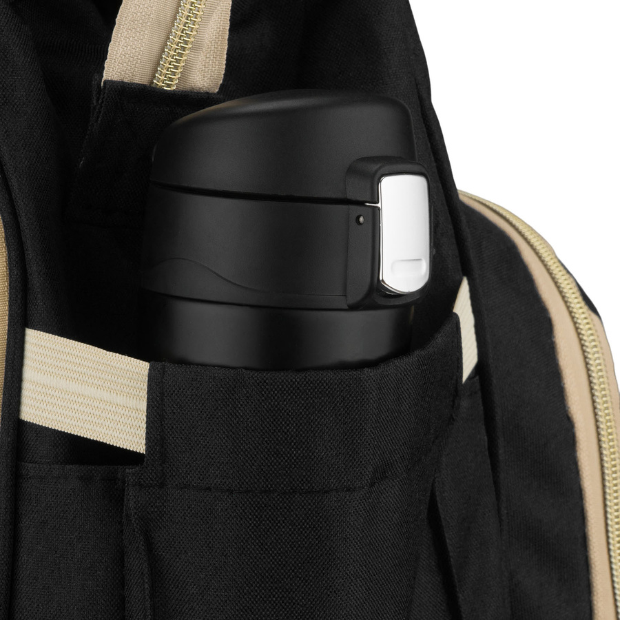 Geräumiger Rucksack für die Mutter aus Polyester in schwarzer Farbe, ausgestattet mit einem Kinderwagenhalter - Peterson – Bild 21