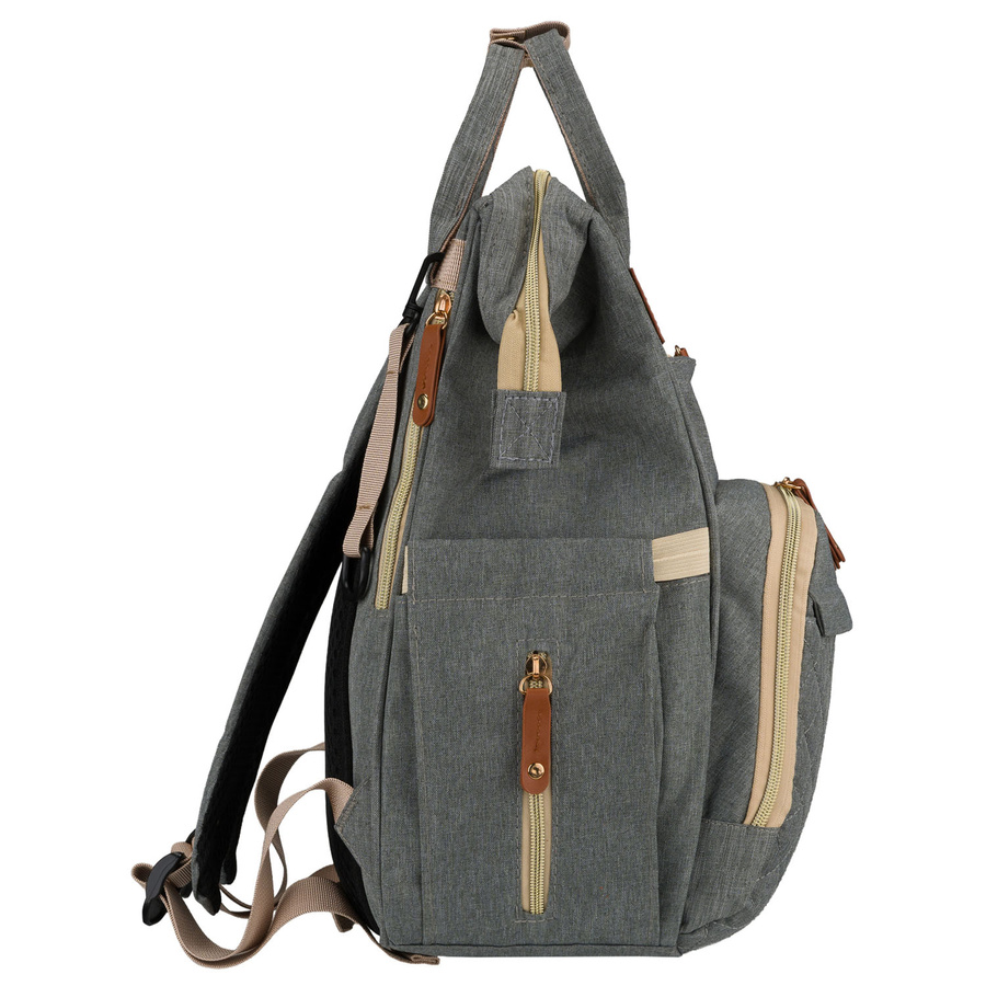 Geräumiger Rucksack für die Mutter aus Polyester in Grau, ausgestattet mit USB-Anschluss - Peterson – Bild 7