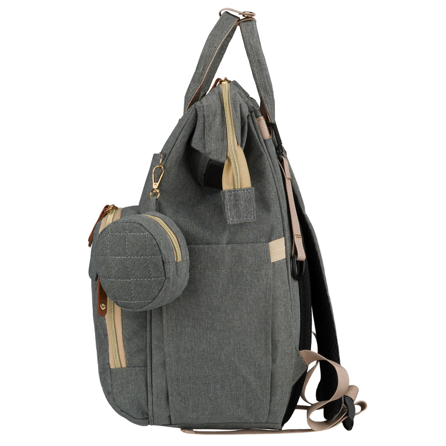 Geräumiger Rucksack für die Mutter aus Polyester in Grau, ausgestattet mit USB-Anschluss - Peterson – Bild 8