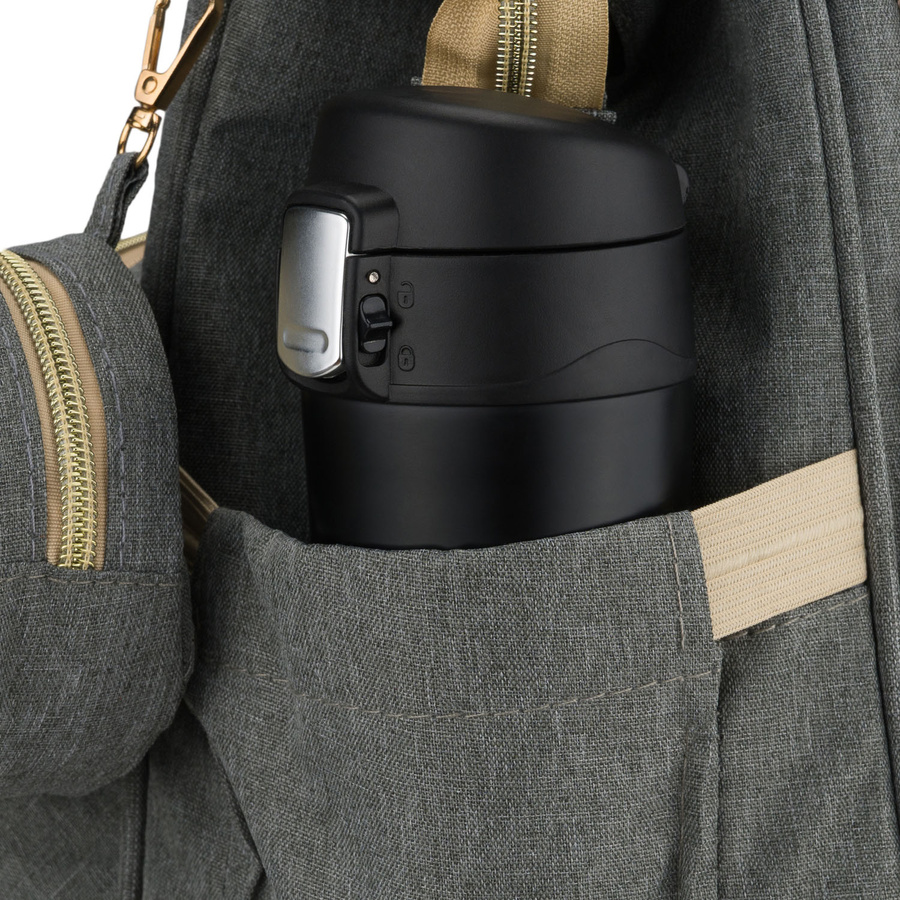 Geräumiger Rucksack für die Mutter aus Polyester in Grau, ausgestattet mit USB-Anschluss - Peterson – Bild 21