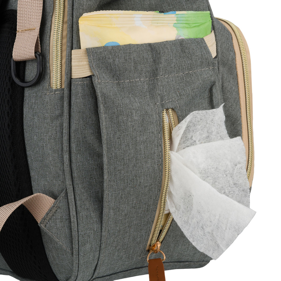 Geräumiger Rucksack für die Mutter aus Polyester in Grau, ausgestattet mit USB-Anschluss - Peterson – Bild 22