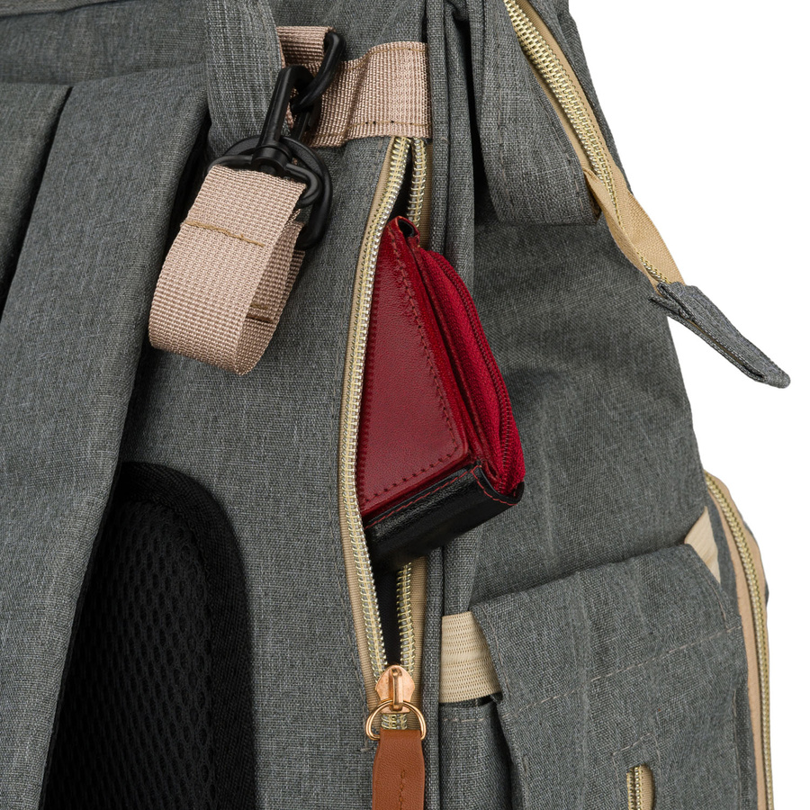 Geräumiger Rucksack für die Mutter aus Polyester in Grau, ausgestattet mit USB-Anschluss - Peterson – Bild 23