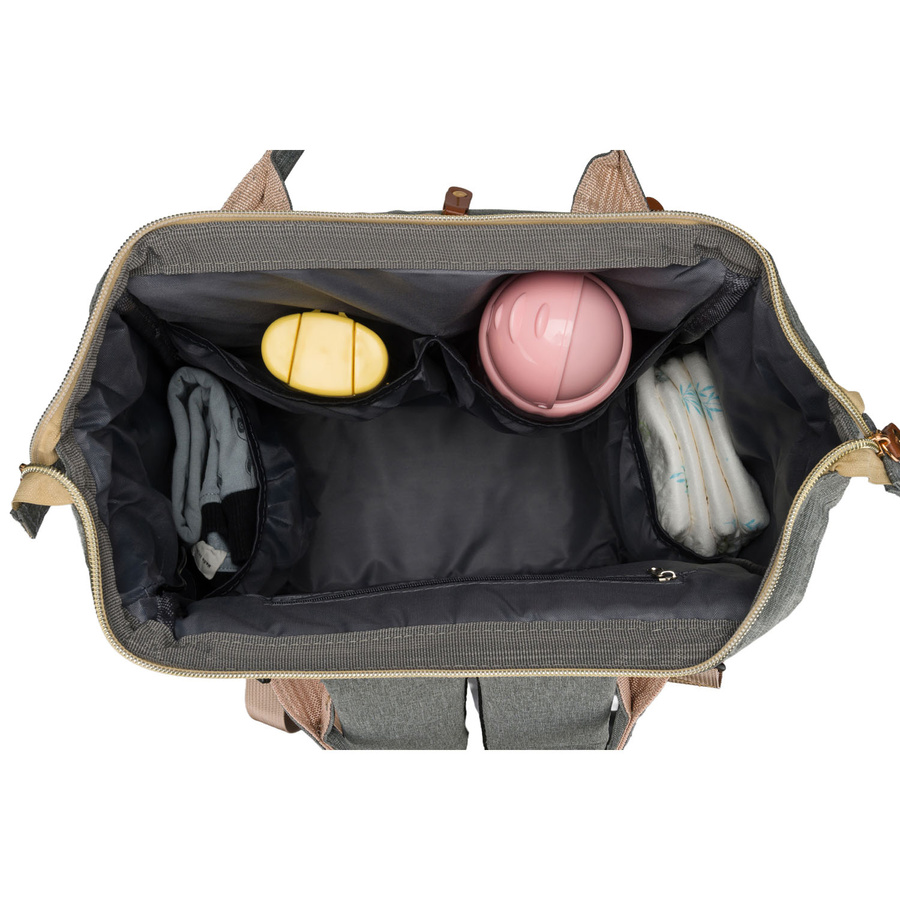 Geräumiger Rucksack für die Mutter aus Polyester in Grau, ausgestattet mit USB-Anschluss - Peterson – Bild 11
