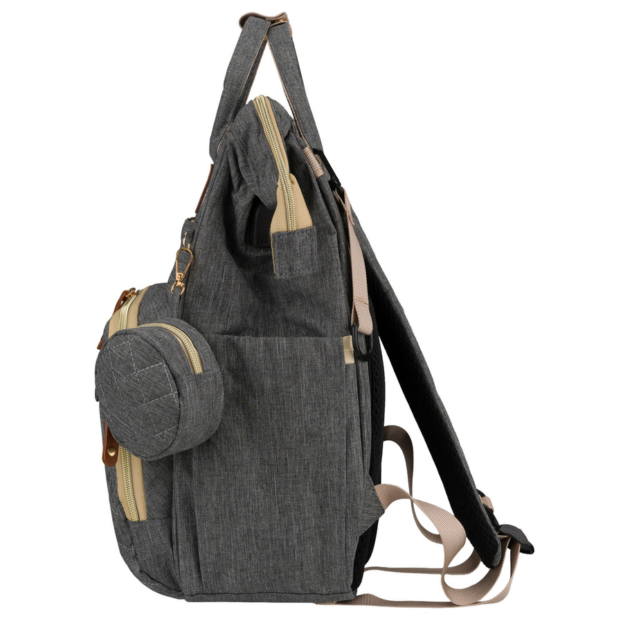 Geräumiger Rucksack für die Mutter aus Polyester in Dunkelgrau, ausgestattet mit USB-Anschluss - Peterson – Bild 8