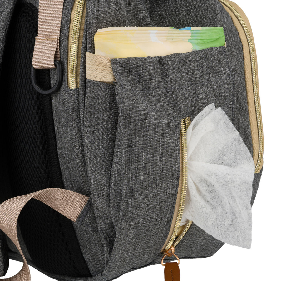 Geräumiger Rucksack für die Mutter aus Polyester in Dunkelgrau, ausgestattet mit USB-Anschluss - Peterson – Bild 15